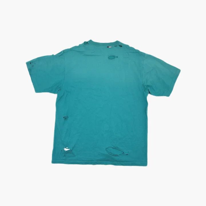 Balenciaga Balenciaga Distressed Graphic T-Shirt in Turquoise Size US XS / EU 42 / 0 - 3 Thumbnail