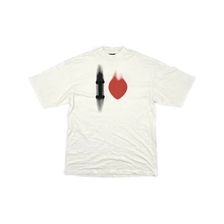 Balenciaga Balenciaga Love Heart Print Short Sleeve T-Shirt Size US XXS / EU 40 - 2 Thumbnail