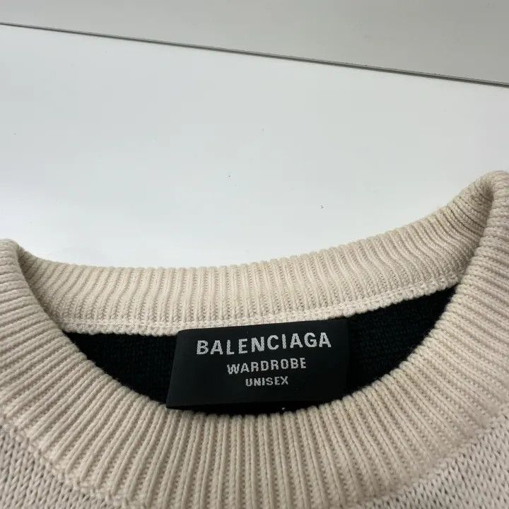 Balenciaga Balenciaga Allover Logo Cotton Knit Sweater Size US S / EU 44-46 / 1 - 6 Thumbnail