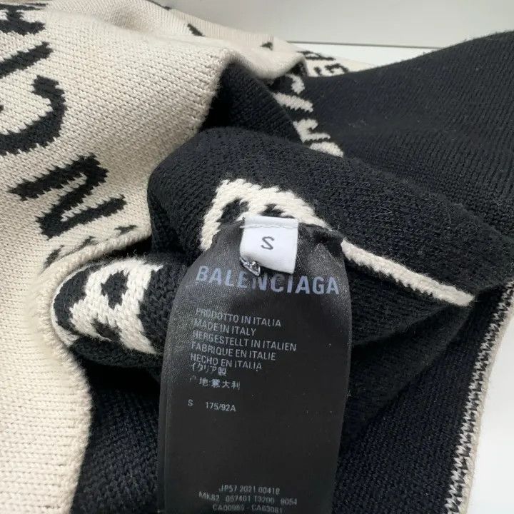 Balenciaga Balenciaga Allover Logo Cotton Knit Sweater Size US S / EU 44-46 / 1 - 4 Thumbnail