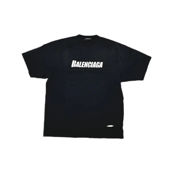 Balenciaga Balenciaga Distressed Logo Crew Neck T-Shirt Size US S / EU 44-46 / 1 - 2 Thumbnail