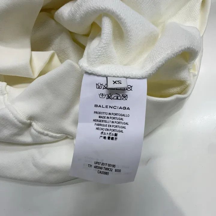Balenciaga Balenciaga White Logo Hooded Sweatshirt Size US XS / EU 42 / 0 - 4 Thumbnail