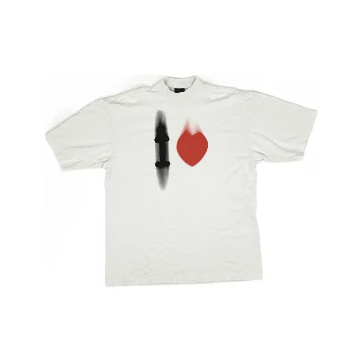 Balenciaga Balenciaga SS23 I Love Heart Print T-Shirt Size US XXS / EU 40 - 2 Thumbnail