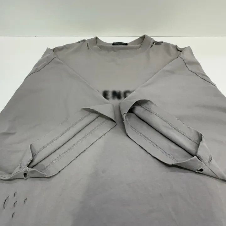 Balenciaga Balenciaga Gray Distressed Graphic T-Shirt Size US XXS / EU 40 - 7 Thumbnail
