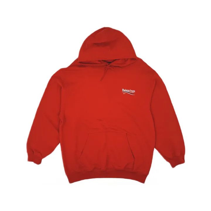 Balenciaga Balenciaga Red Hooded Sweatshirt Size US XL / EU 56 / 4 - 2 Thumbnail