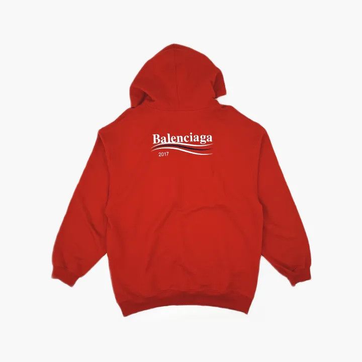Balenciaga Balenciaga Red Hooded Sweatshirt Size US XL / EU 56 / 4 - 3 Thumbnail