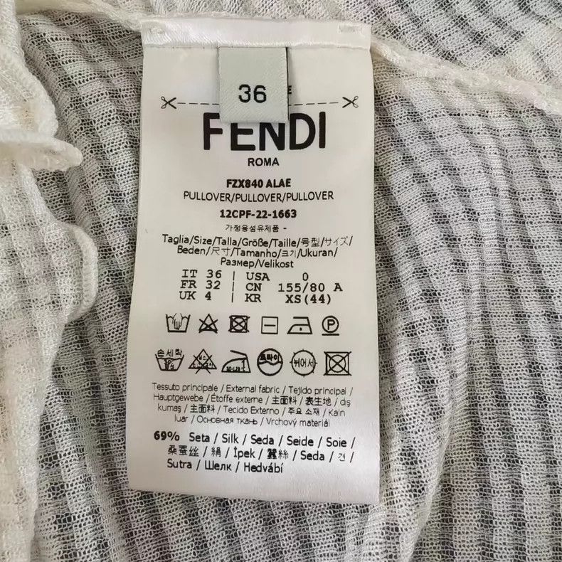 Fendi fendi white ruffled high-neck sweater for women Size US S / EU 44-46 / 1 - 4 Thumbnail