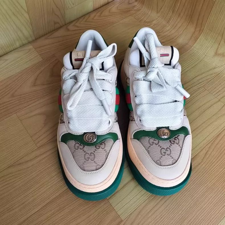 Gucci gucci screener low-top sneakers in beige Size US 7.5 / EU 40-41 - 2 Thumbnail