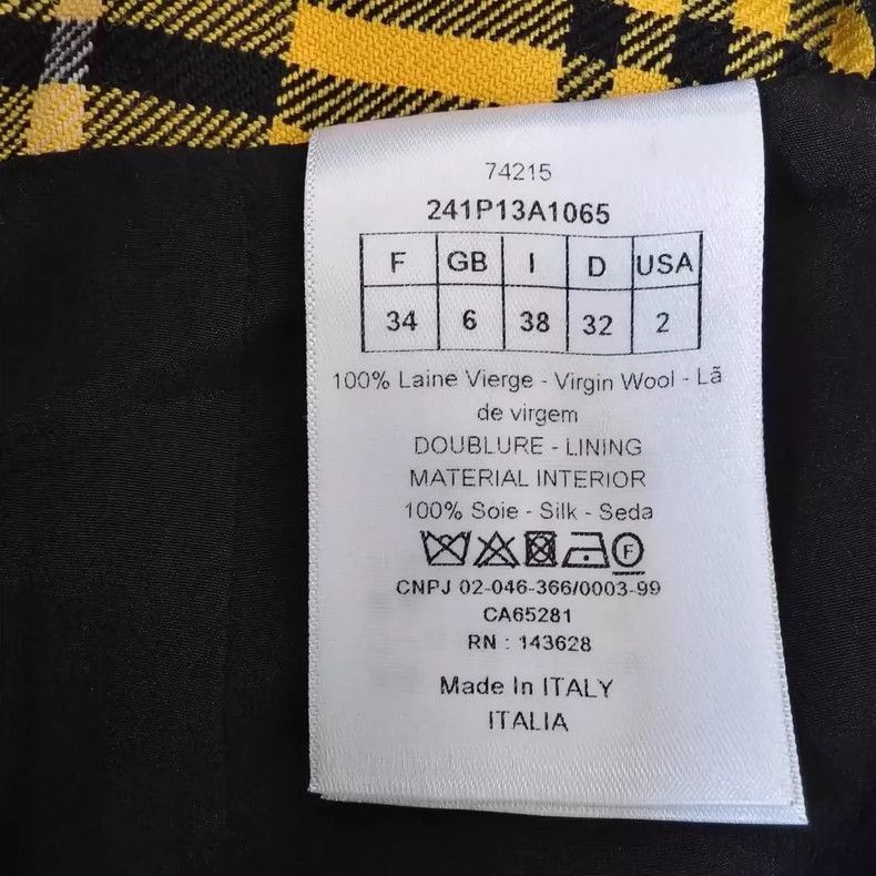 Dior yellow plaid wool shorts by Dior Size US 34 / EU 50 - 4 Thumbnail