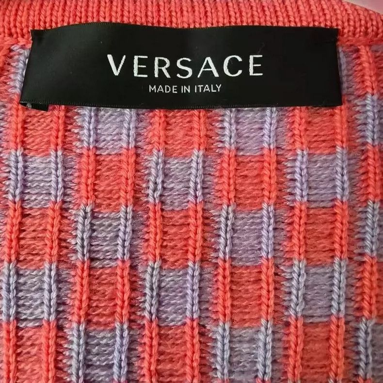 Versace versace cropped knit pullover in checkerboard pattern Size US M / EU 48-50 / 2 - 3 Thumbnail