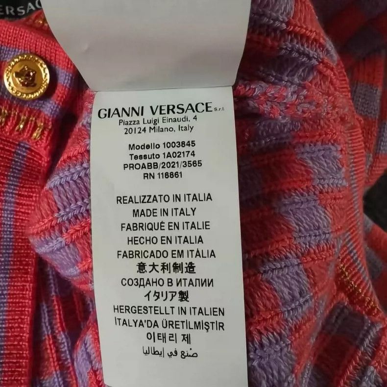 Versace versace cropped knit pullover in checkerboard pattern Size US M / EU 48-50 / 2 - 5 Thumbnail