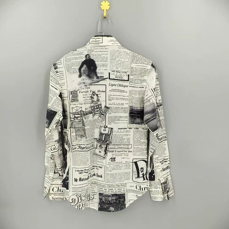 Dior dior x erl graphic newspaper print shirt Size US M / EU 48-50 / 2 - 2 Thumbnail