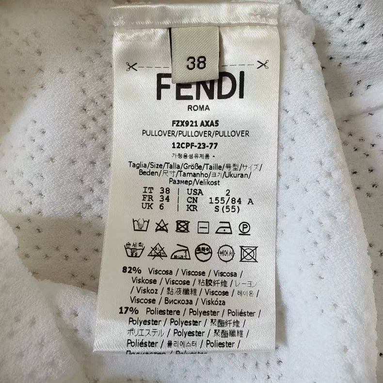 Fendi fendi white logo patterned long sleeve top Size US S / EU 44-46 / 1 - 4 Thumbnail