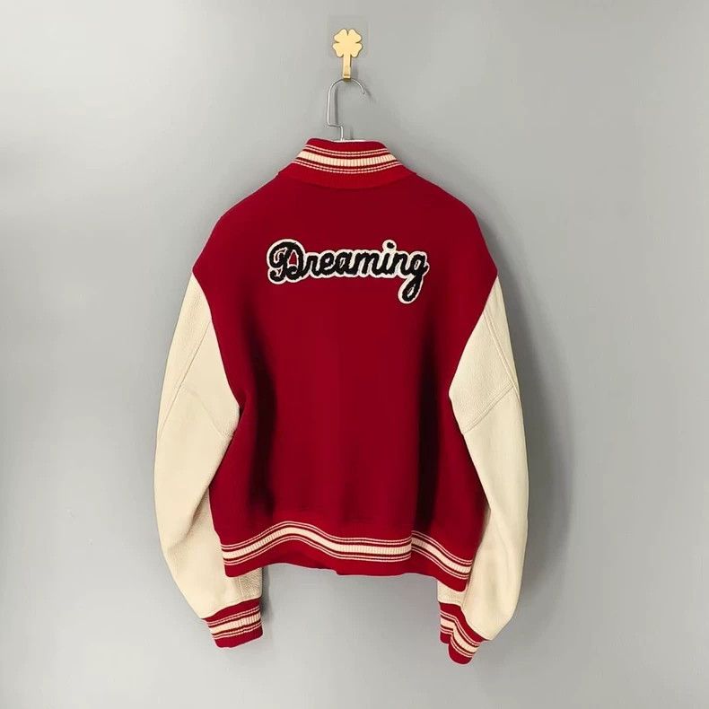 Louis Vuitton louis vuitton red and cream baseball jacket Size US M / EU 48-50 / 2 - 2 Thumbnail