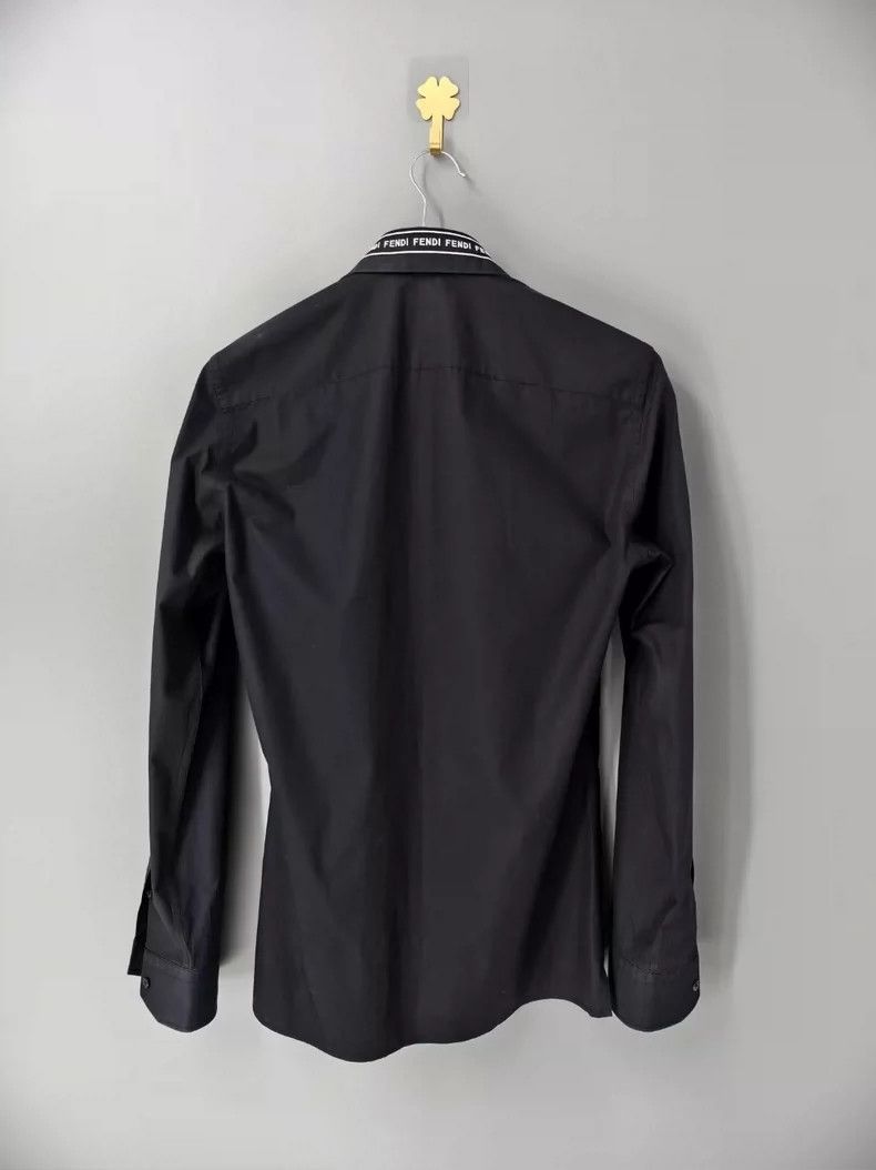 Fendi fendi black button-up shirt with logo embroidery Size US M / EU 48-50 / 2 - 2 Thumbnail