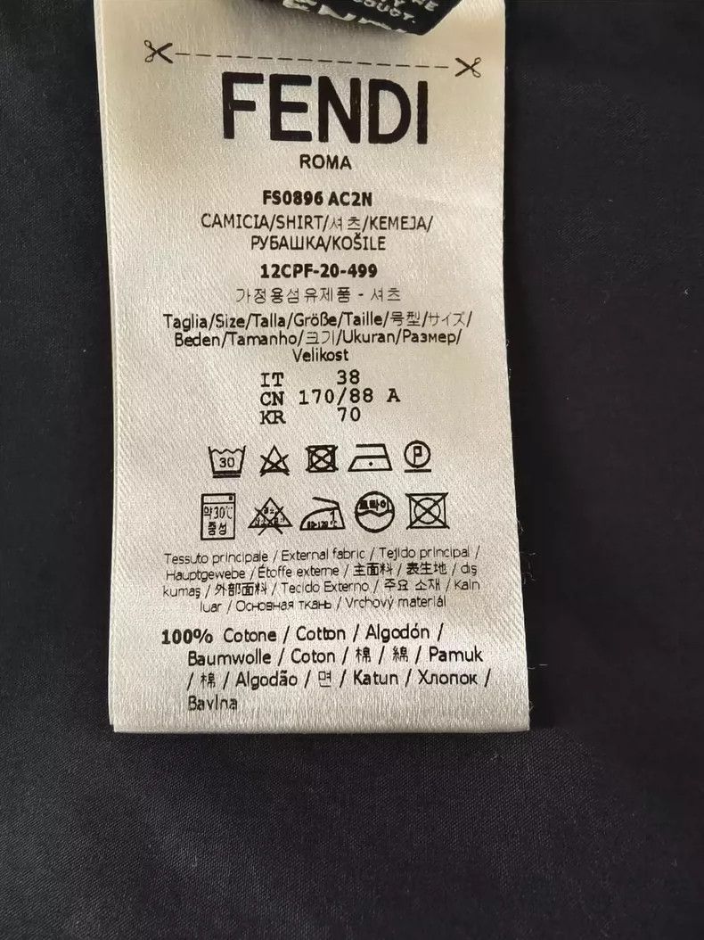 Fendi fendi black button-up shirt with logo embroidery Size US M / EU 48-50 / 2 - 4 Thumbnail