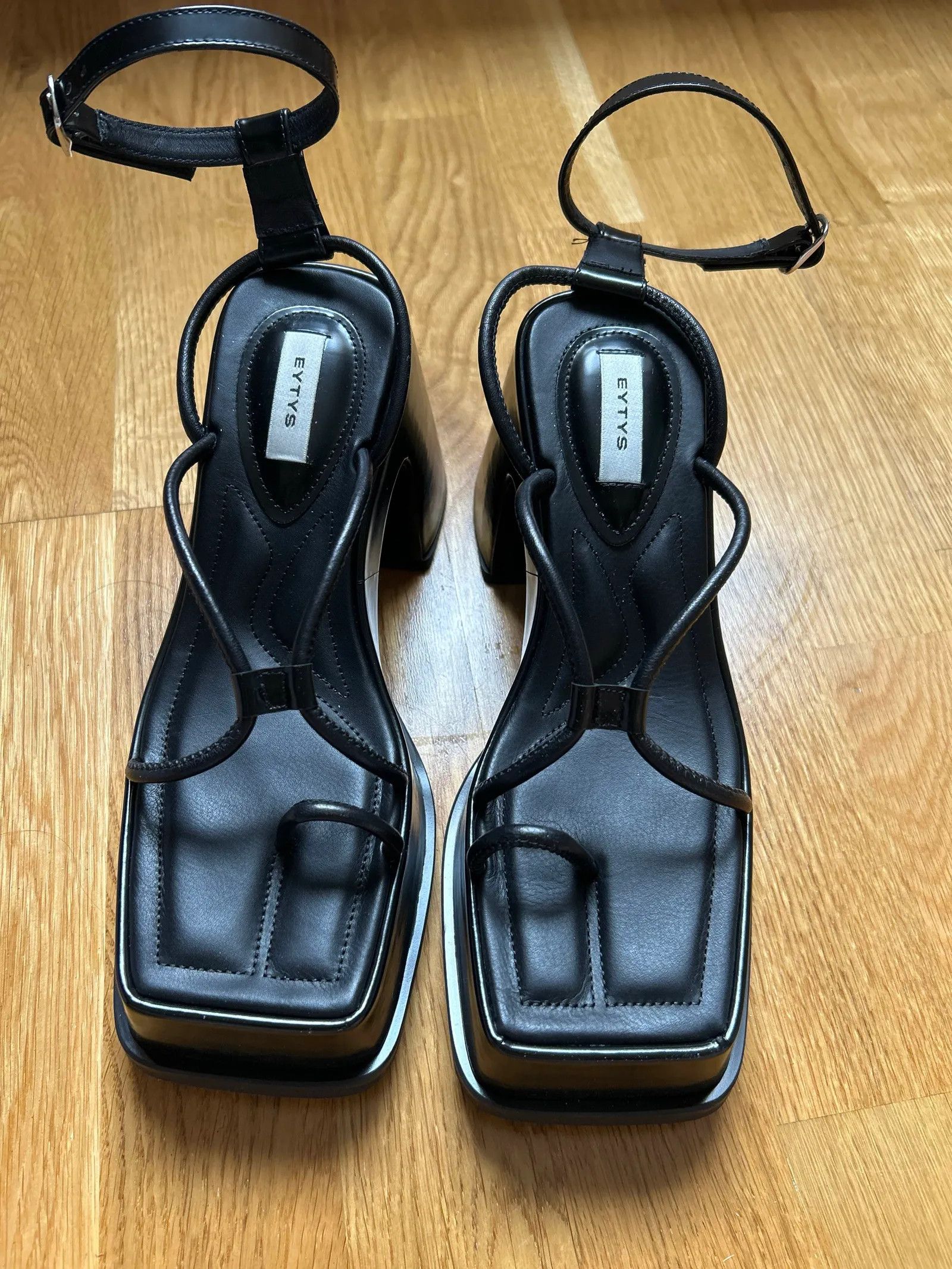 Eytys Eytys Olympia Leather Black Heels Size US 5 / IT 35 - 5 Thumbnail