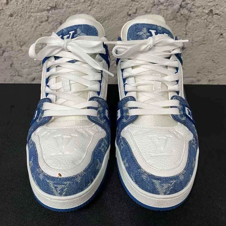 Louis Vuitton Louis Vuitton White Blue Denim Trainers Size US 8 / EU 41 - 6 Thumbnail