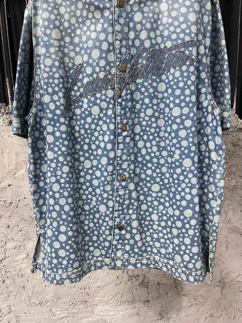 Louis Vuitton Louis Vuitton Polka Dot Denim Baseball Cardigan Size US XL / EU 56 / 4 - 4 Thumbnail