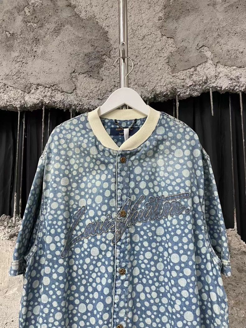 Louis Vuitton Louis Vuitton Polka Dot Denim Baseball Cardigan Size US XL / EU 56 / 4 - 3 Thumbnail