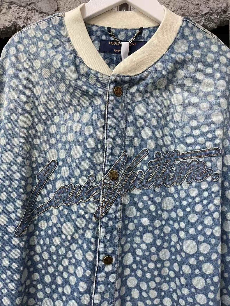 Louis Vuitton Louis Vuitton Polka Dot Denim Baseball Cardigan Size US XL / EU 56 / 4 - 5 Thumbnail