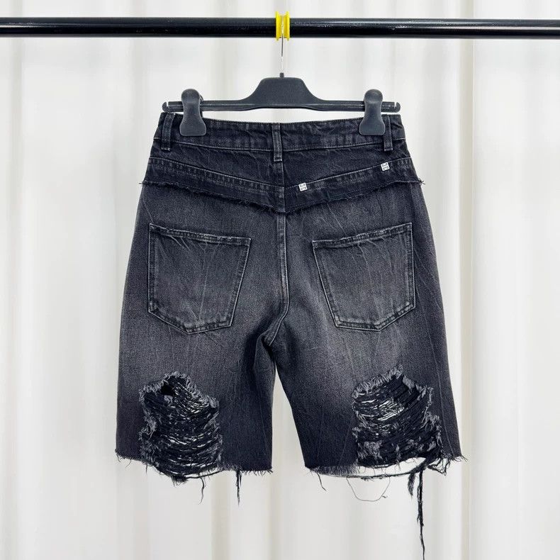Givenchy givenchy distressed denim shorts in black Size US 36 / EU 52 - 2 Thumbnail