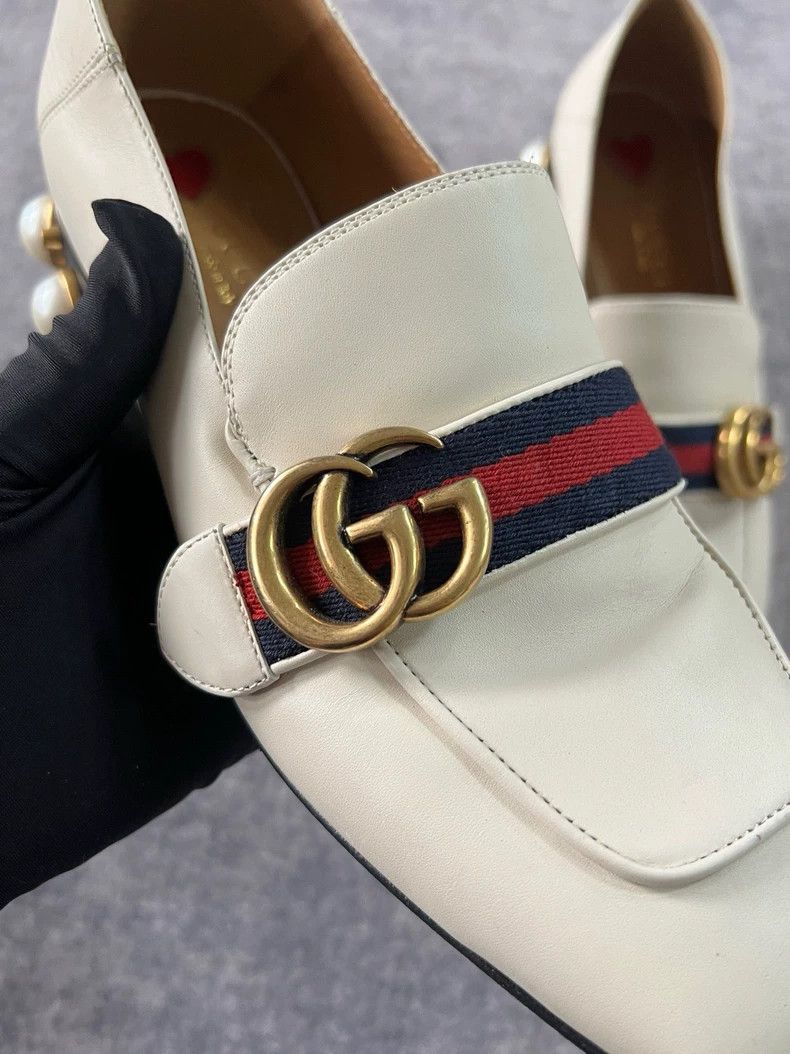 Gucci gucci pearl-embellished high heel shoes Size US 7 / EU 40 - 3 Thumbnail