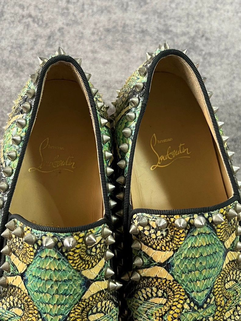 Balenciaga green studded python slip-on sneakers Size US 7.5 / EU 40-41 - 4 Thumbnail