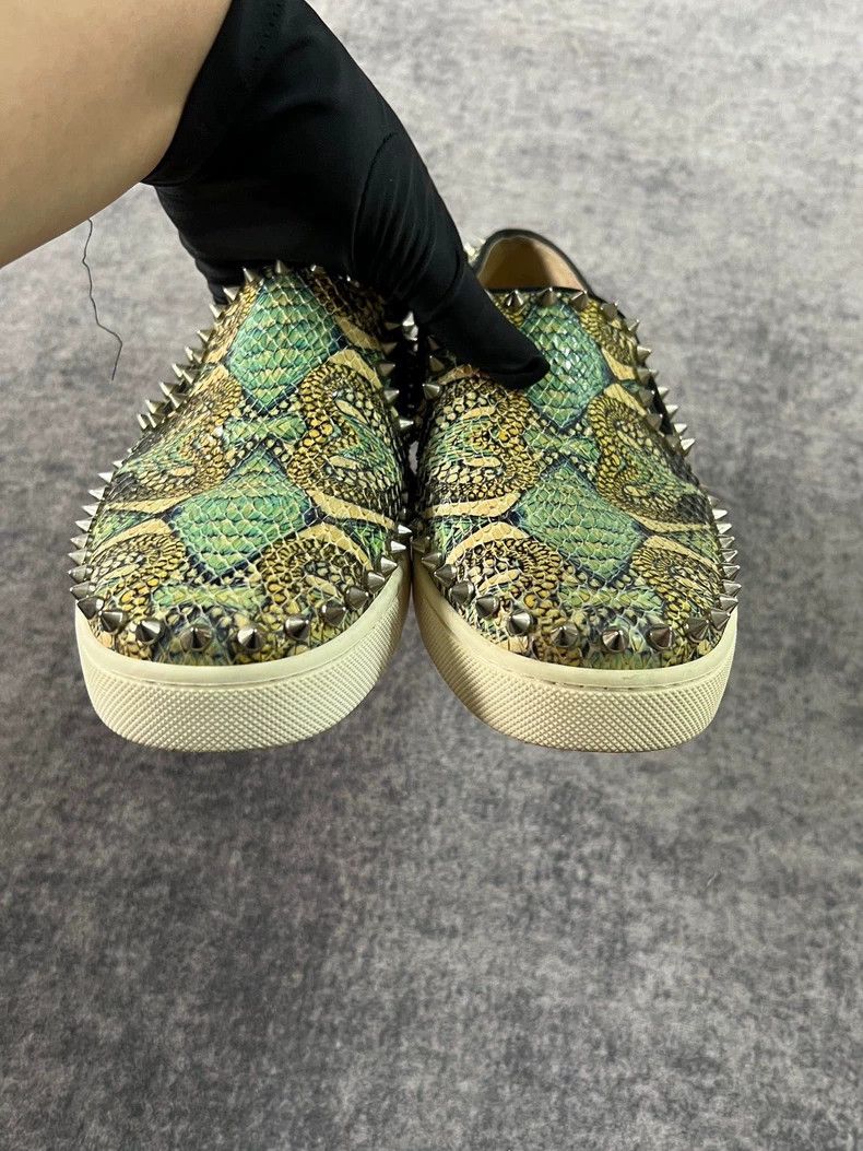 Balenciaga green studded python slip-on sneakers Size US 7.5 / EU 40-41 - 5 Thumbnail