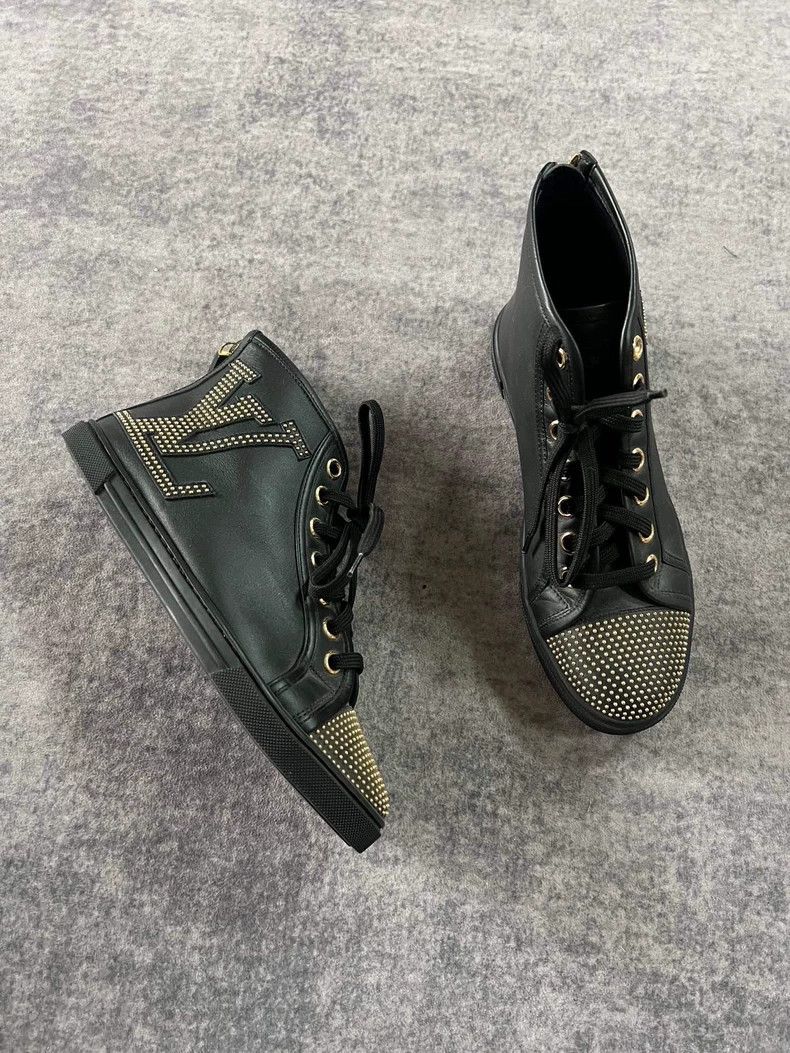 Louis Vuitton High-Top Studded Sneakers Size 37