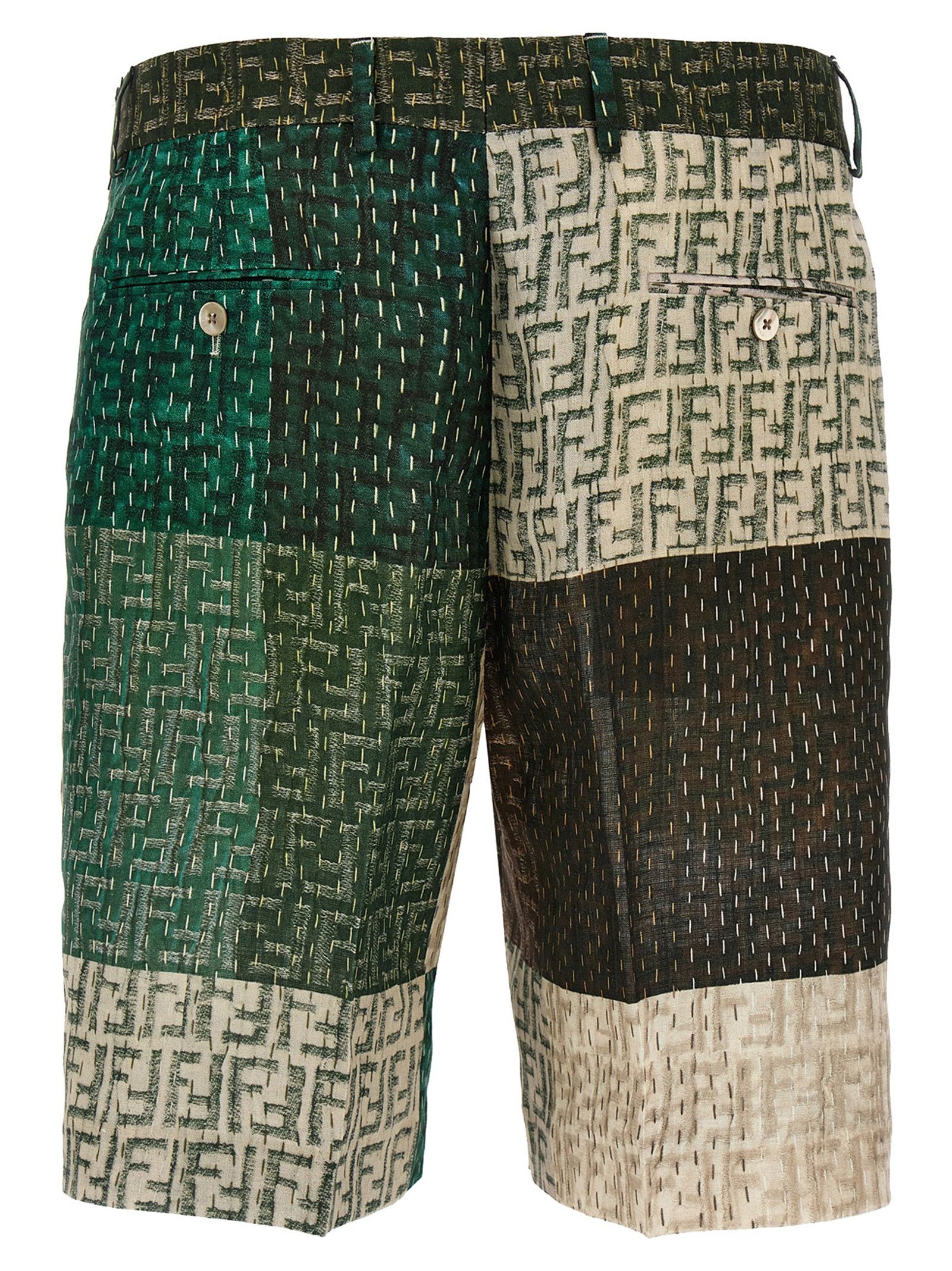 Fendi Patchwork Bermuda Shorts Size US 30 / EU 46 - 2 Thumbnail