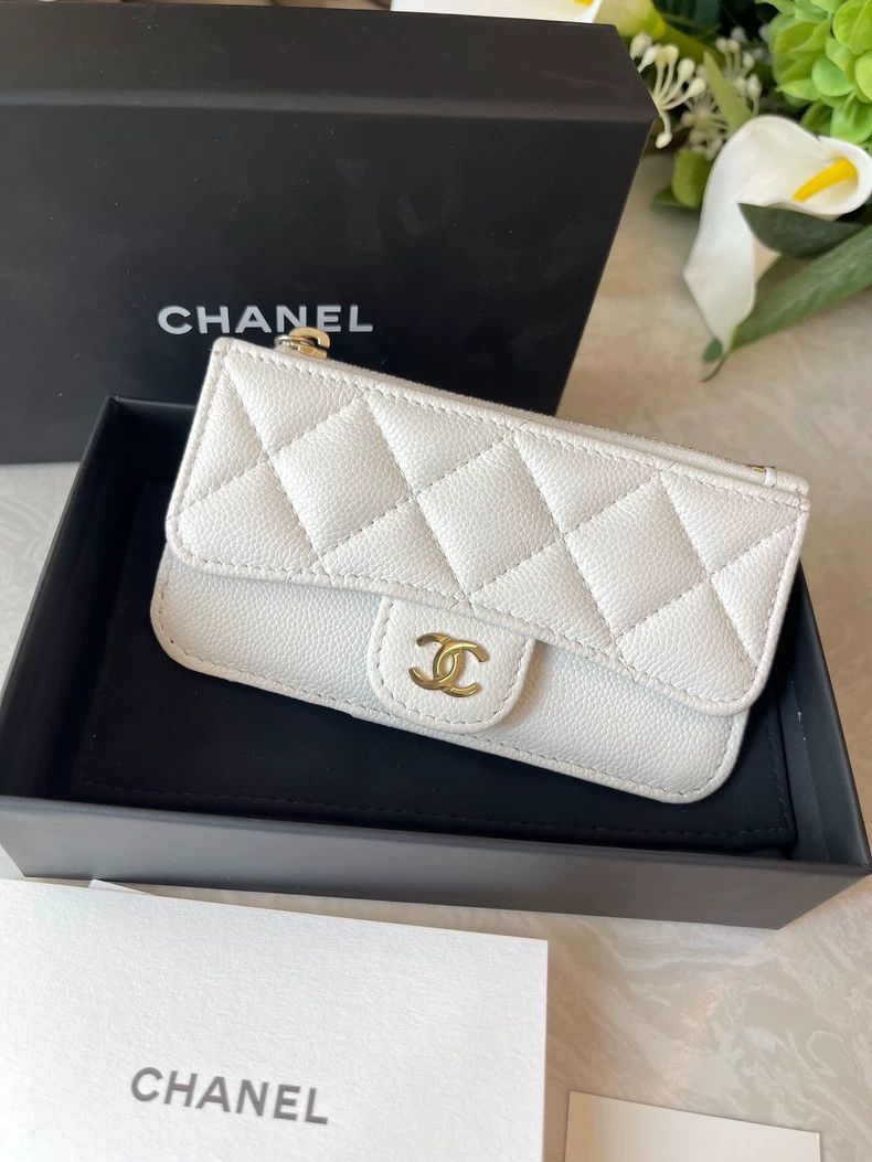 Chanel chanel white caviar leather card wallet Size ONE SIZE - 2 Thumbnail