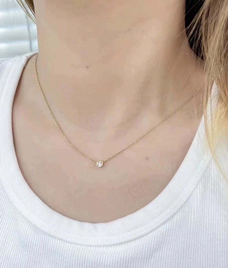 Tiffany & Co. tiffany 18K rose gold diamond necklace Size ONE SIZE - 9 Thumbnail