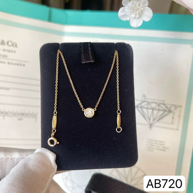 Tiffany & Co. tiffany 18K rose gold diamond necklace Size ONE SIZE - 5 Thumbnail