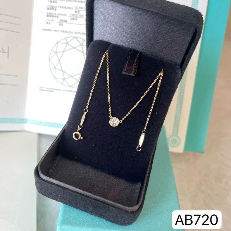 Tiffany & Co. tiffany 18K rose gold diamond necklace Size ONE SIZE - 4 Thumbnail