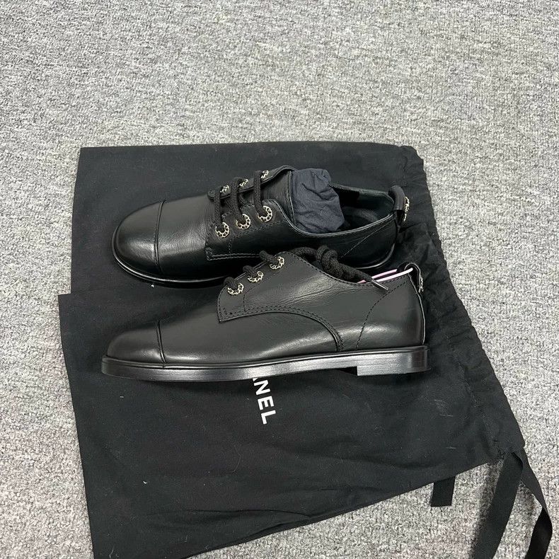 Chanel chanel black leather loafers with double C Size US 7.5 / EU 40-41 - 3 Thumbnail