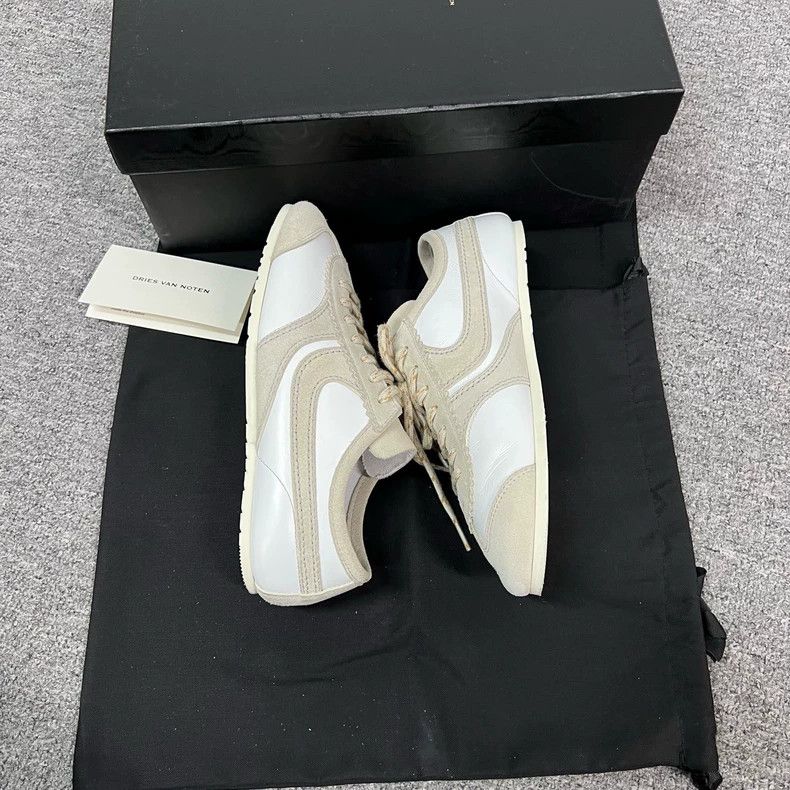 Dries Van Noten dries van noten gray white suede training shoes Size US 6 / EU 39 - 4 Thumbnail