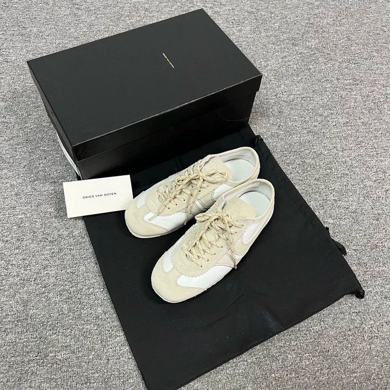 Dries Van Noten dries van noten gray white suede training shoes Size US 6 / EU 39 - 2 Thumbnail