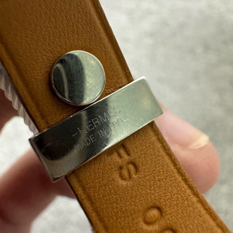 Hermes hermes leather studded bracelet with silver accents Size ONE SIZE - 6 Thumbnail