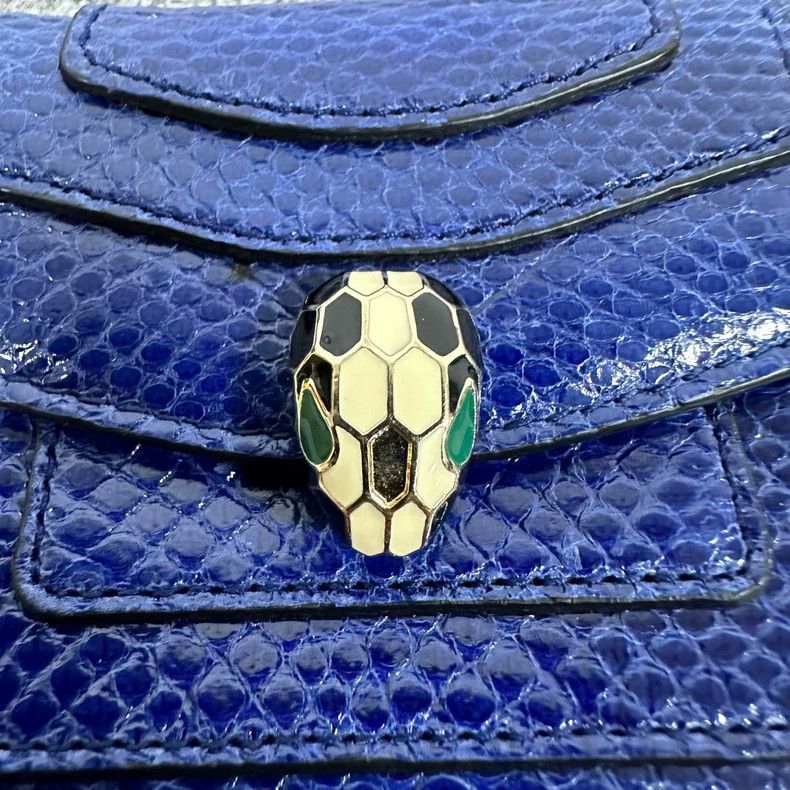 Bvlgari Bvlgari Serpent Head Blue Leather Bag Size ONE SIZE - 4 Thumbnail