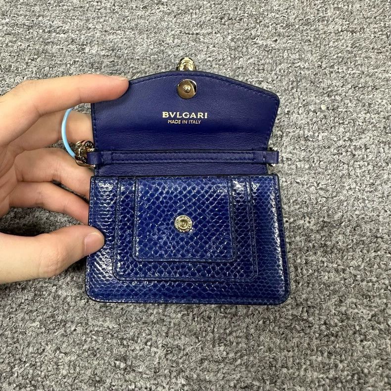 Bvlgari Bvlgari Serpent Head Blue Leather Bag Size ONE SIZE - 3 Thumbnail