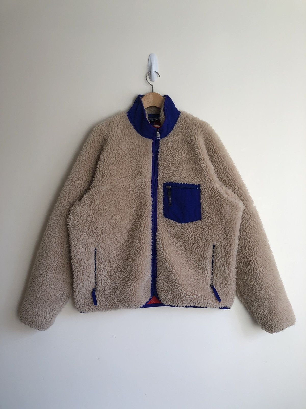 Vintage 2000 Cream Deep Pile Retro X Fleece Jacket