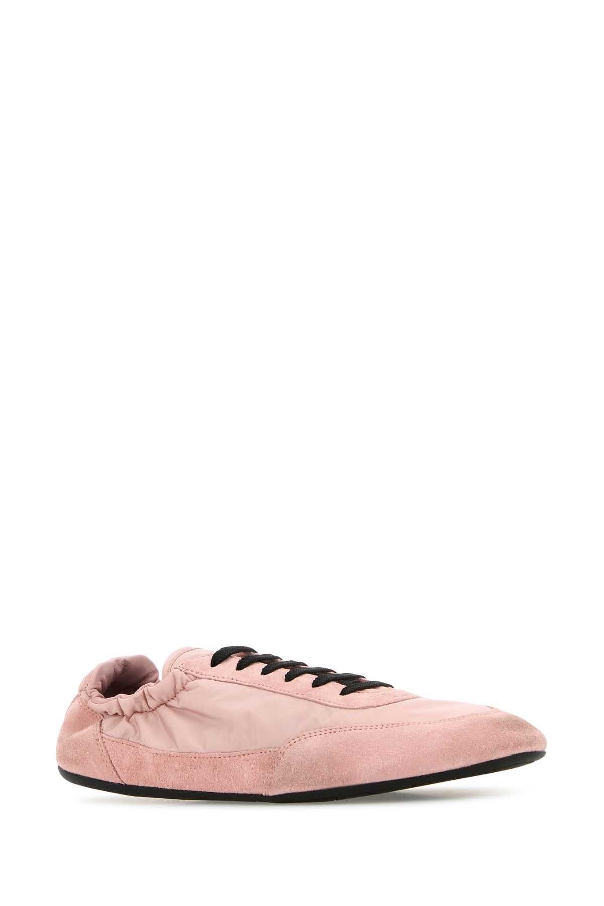 Prada Pink Re-Nylon And Suede Collapse Sneakers Size US 5.5 / IT 35.5 - 2 Thumbnail