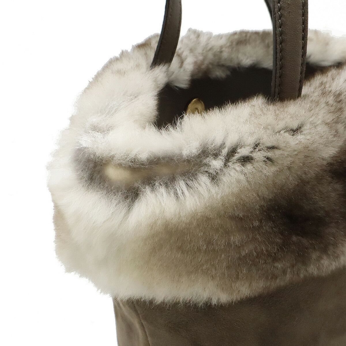 Salvatore Ferragamo Salvatore Ferragamo Salvatore Ferragamo Vara Lapin Suede Leather Handbag Natural Material Handbag Size ONE SIZE - 6 Thumbnail