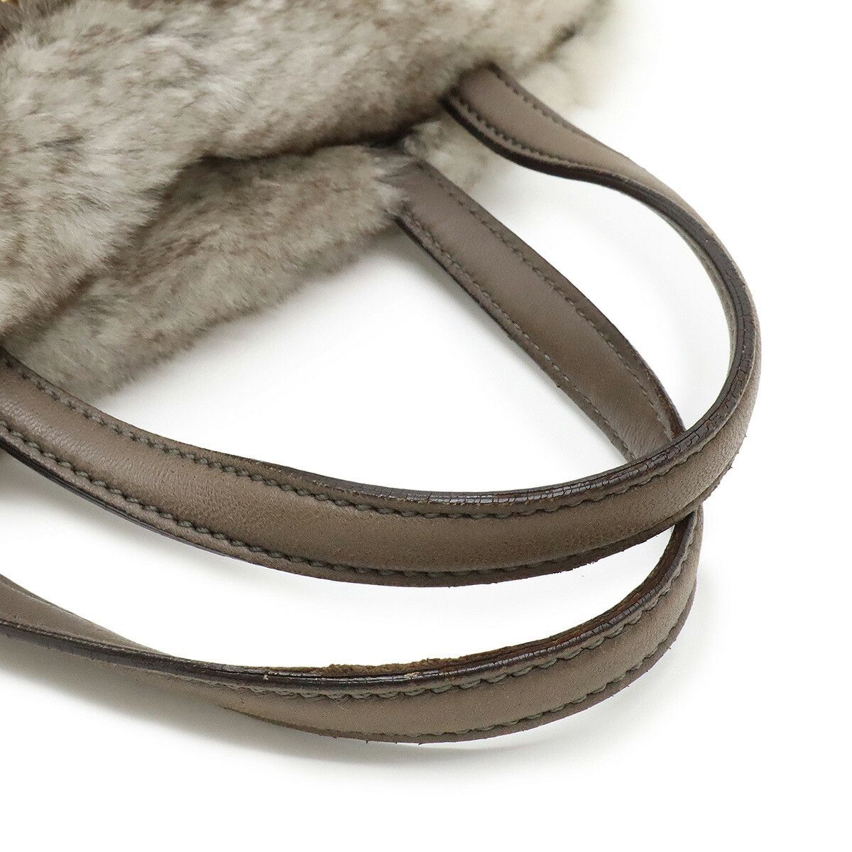 Salvatore Ferragamo Salvatore Ferragamo Salvatore Ferragamo Vara Lapin Suede Leather Handbag Natural Material Handbag Size ONE SIZE - 4 Thumbnail