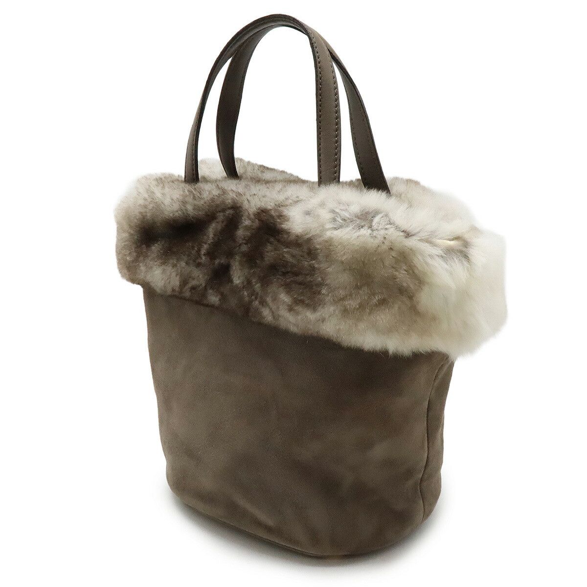 Salvatore Ferragamo Salvatore Ferragamo Salvatore Ferragamo Vara Lapin Suede Leather Handbag Natural Material Handbag Size ONE SIZE - 2 Thumbnail