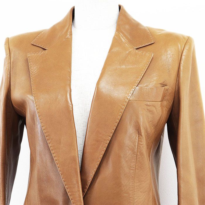 Gucci Gucci Gucci 2B Tailored Genuine Leather Jacket Leather Outerwear Size ONE SIZE - 2 Thumbnail