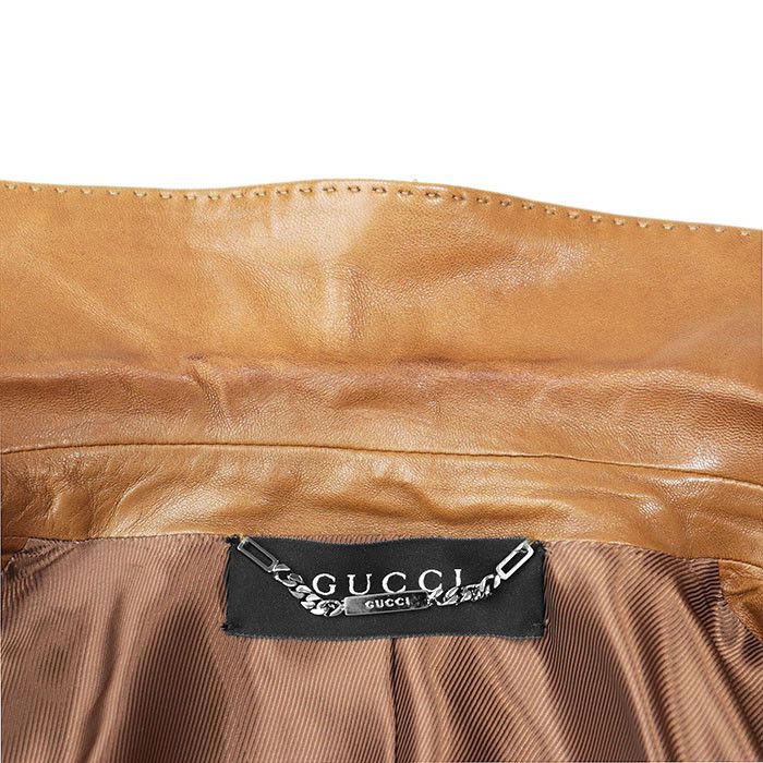 Gucci Gucci Gucci 2B Tailored Genuine Leather Jacket Leather Outerwear Size ONE SIZE - 7 Thumbnail