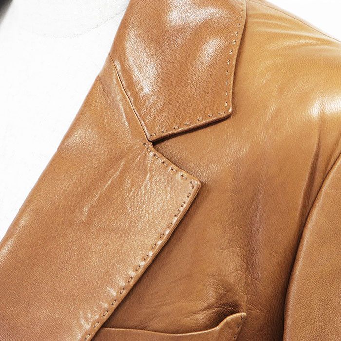Gucci Gucci Gucci 2B Tailored Genuine Leather Jacket Leather Outerwear Size ONE SIZE - 12 Thumbnail