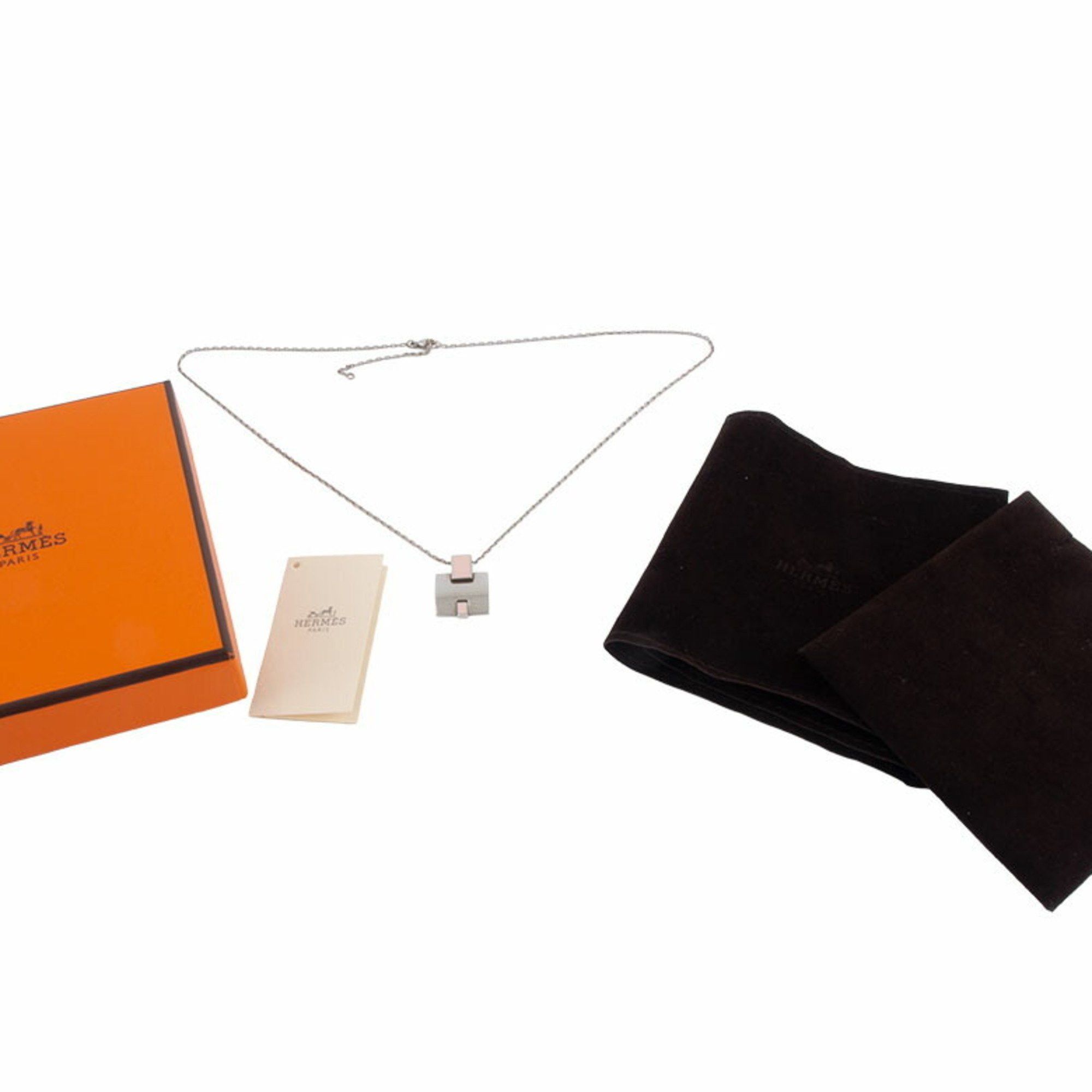 Hermes Hermes Irene Necklace Pendant ST0157 Metal Pink Silver Women's H HERMES Size ONE SIZE - 10 Thumbnail